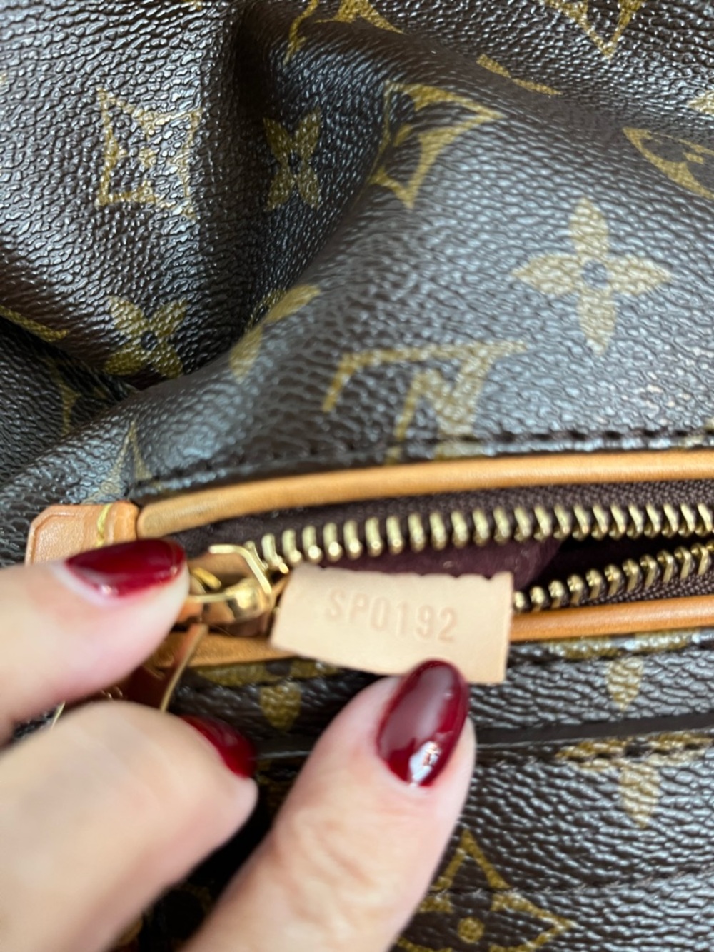 EUC Louis Vuitton Olympe Monogram Shoulder Bag in Brown with Burgundy Trim - Picture 10 of 13